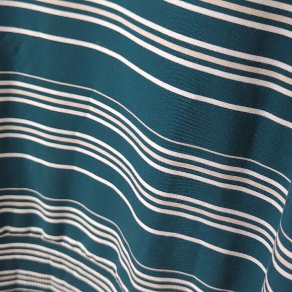 Garnet Hill Top Womens Medium Green Striped Cowl Neck - Picture 3 of 9